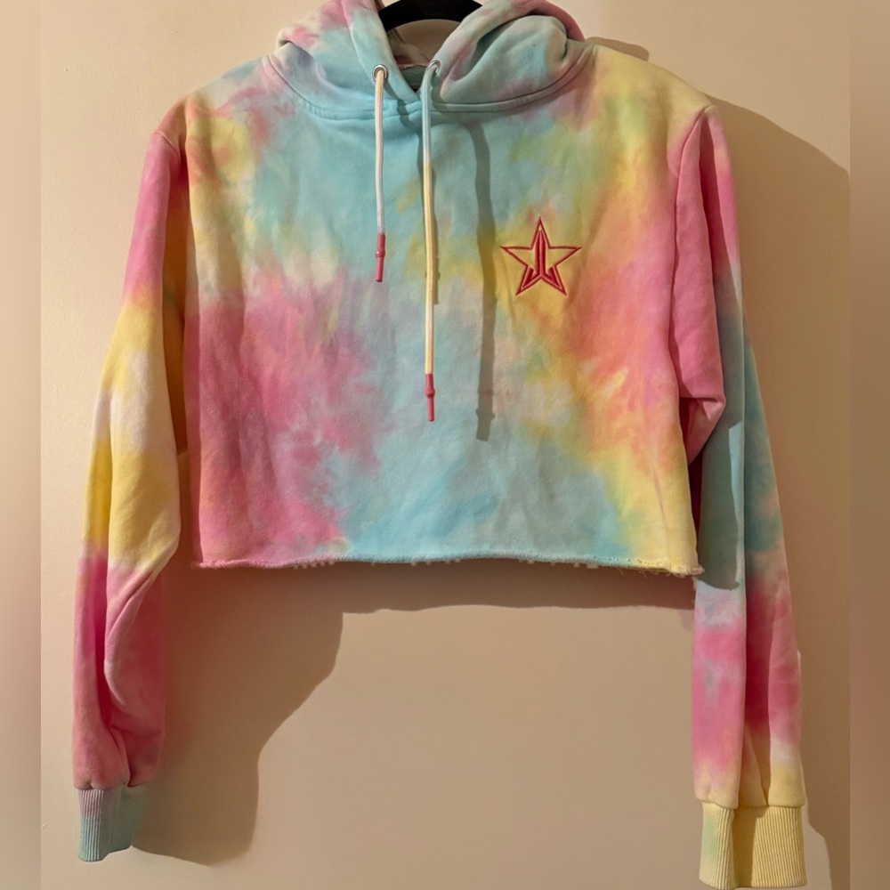 Jeffree Star Tie Dye Cropped Hoodie Women's Size Small Limited Edition Rare EUC - Picture 1 of 4